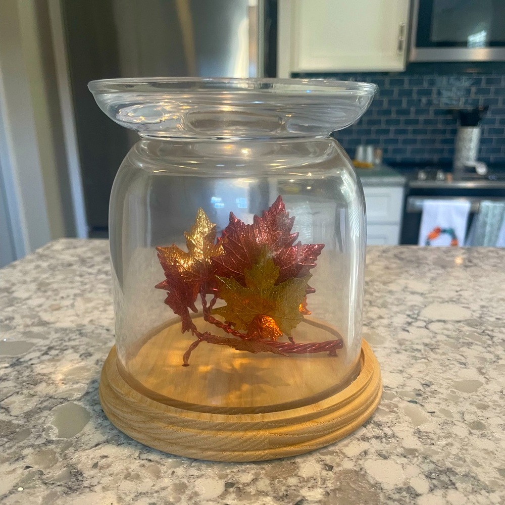 Fall Candle Holder with leaves